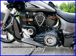 116 Lloydz Indian Motorcycle Black Contrast Facet Cut Air box & Filter Display