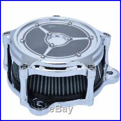 1set Motorcycle CNC Air Cleaner Intake Filter For Harley Road King 01-07 Chrome