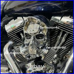 2012-2016 Skull High-Flow Air Cleaner Intake Filter Kit For FAT BOY Road Glide