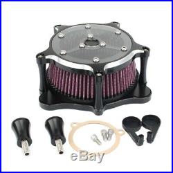 2XBlack Motorcycle Cutting Air Filter Air Cleaner For Harley Dyna Softail E6S6