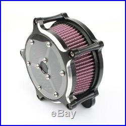 2XBlack Motorcycle Cutting Air Filter Air Cleaner For Harley Dyna Softail E6S6