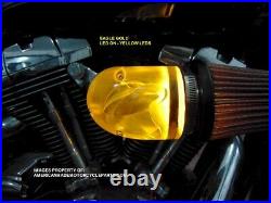 3D EAGLE GOLD LED Air Cleaner Intake Filter Harley Motorcycle Elbow Point Cone