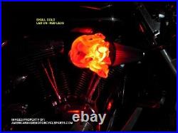 3D RED LED Skull Snake Air Cleaner Intake Filter For Harley Motorcycle Scull