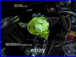 3D Yellow LED Skull Snake Air Cleaner Intake Filter For Harley Motorcycle Scull