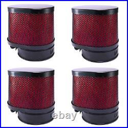 4x Universal Sports Airfilter Black/Red Oval 2 1/8-2 3/16in for Bike Quad