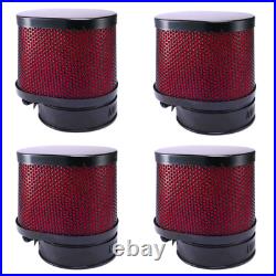 4x Universal sports air filter black red oval 54-56mm for Honda Kawasaki Suzuki