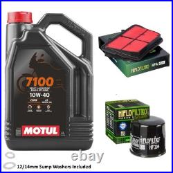 800 Tiger XCX Air Oil Filter Service Kit Motul 7100 10w40 4L Triumph 2015
