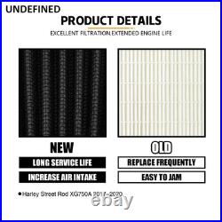 Air Filter Cleaner Intake Filter Kit for Harley Street Rod XG750A 2017-2020 Blac