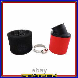 Air Filter Motorcycle Scooter Atv Racing Black Red Double Sponge 38mm Joint 30°