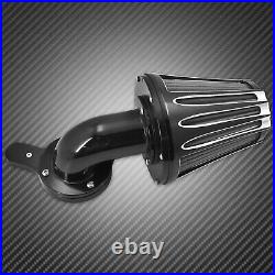 Aluminum Black Cone Air Cleaner Filter with Gray Intake Element Fits For Harley