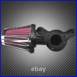 Aluminum Black Cone Air Cleaner Filter with Rose Red Intake Element Fit For Harley