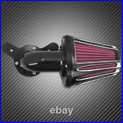 Aluminum Black Cone Air Cleaner Filter with Rose Red Intake Element Fit For Harley