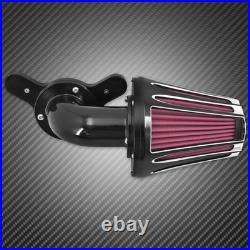 Aluminum Black Cone Air Cleaner Filter with Rose Red Intake Element Fit For Harley