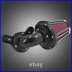 Aluminum Black Cone Air Cleaner Filter with Rose Red Intake Element Fit For Harley