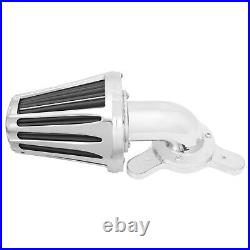Aluminum Chrome Cone Air Cleaner Filter with Gray Intake Element Fits For Harley