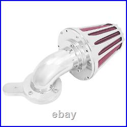 Aluminum Chrome Cone Air Cleaner Filter withRose Red Intake Element Fit For Harley