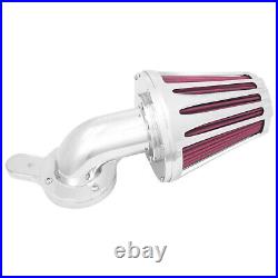 Aluminum Chrome Cone Air Cleaner Filter withRose Red Intake Element Fit For Harley