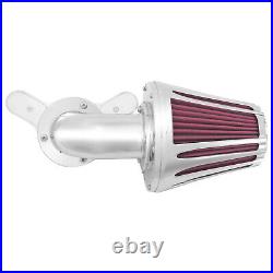 Aluminum Chrome Cone Air Cleaner Filter withRose Red Intake Element Fit For Harley