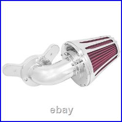 Aluminum Chrome Cone Air Cleaner Filter withRose Red Intake Element Fit For Harley