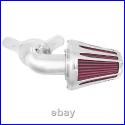 Aluminum Chrome Cone Air Cleaner Filter withRose Red Intake Element Fit For Harley