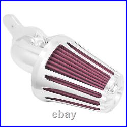 Aluminum Chrome Cone Air Cleaner Filter withRose Red Intake Element Fit For Harley