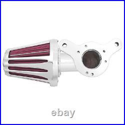 Aluminum Chrome Cone Air Cleaner Filter withRose Red Intake Element Fit For Harley