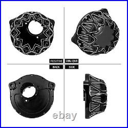 Aluminum Transparent Black Air Cleaner Filter with Gray Intake Element For Harley