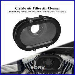 Black Air Cleaner Intake Filter For Harley Softail Slim FL 16-17 Dyna FXDLS 2017