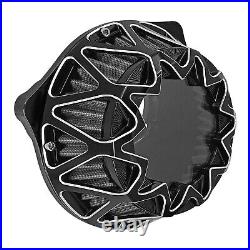Black Aluminum Transparent Air Cleaner Filter with Gray Intake Element For Harley