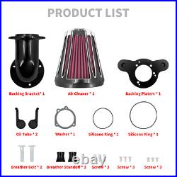 Black Cone Air Filter Red Intake For Harley Sportster 883 1200 48 72 2004-2022