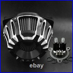 Black Inverted Air filter Cleaner Element FIt For Harley Touring Glide 2008-16
