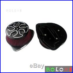 Black Motorcycle Air Filter Intake Twin Cleaner Kit For Suzuki Boulevard M109