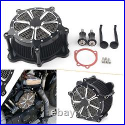 Black Motorcycle Aluminum Air Filter Cleaner For Harley Softail Touring Dyna FXR