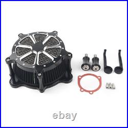 Black Motorcycle Aluminum Air Filter Cleaner For Harley Softail Touring Dyna FXR