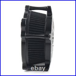 Black Motorcycle Aluminum Air Filter Cleaner For Harley Softail Touring Dyna FXR