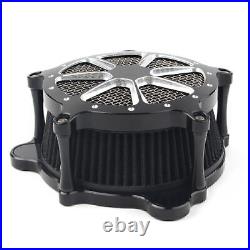 Black Motorcycle Aluminum Air Filter Cleaner For Harley Softail Touring Dyna FXR