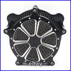 Black Motorcycle Aluminum Air Filter Cleaner For Harley Softail Touring Dyna FXR