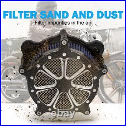 CNC Air Cleaner Filter Blue Intake For Harley Dyna Street Bob Fat Bob 2000-2017