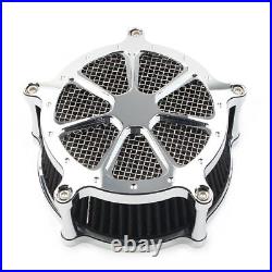 CNC Air Cleaner Intake Filter For Harley Touring Dyna Softail FXST Chrome