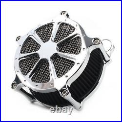 CNC Air Cleaner Intake Filter For Harley Touring Dyna Softail FXST Chrome
