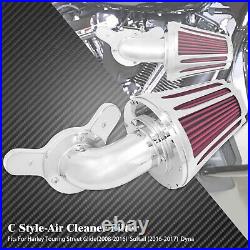 CNC Gauge Air Filter Stage One Cleaner Chrome Intake Fit For Harley Touring 2016