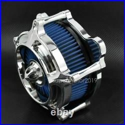 Chrome Air Cleaner Blue Intake Filter Fit For Harley M8 Softail Touring 2017-19