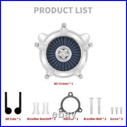 Chrome Air Cleaner Blue Intake Filter Fit For Touring Trike 2008-16 Softail 2016