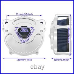 Chrome Air Cleaner Blue Intake Filter Fit For Touring Trike 2008-16 Softail 2016