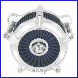 Chrome Air Cleaner Blue Intake Filter Fit For Touring Trike 2008-16 Softail 2016