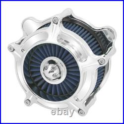 Chrome Air Cleaner Blue Intake Filter Fit For Touring Trike 2008-16 Softail 2016
