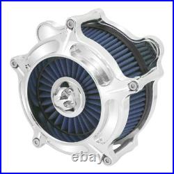 Chrome Air Cleaner Blue Intake Filter Fit For Touring Trike 2008-16 Softail 2016