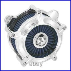Chrome Air Cleaner Blue Intake Filter Fit For Touring Trike 2008-16 Softail 2016