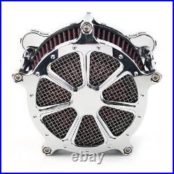 Chrome Air Cleaner Intake Filter Fit Harley Dyna Softail Fatboy Touring Glide