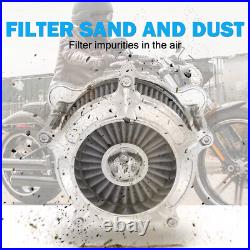 Chrome Aluminum Air Cleaner Filter with Gray Intake Element Kit Fits For Harley